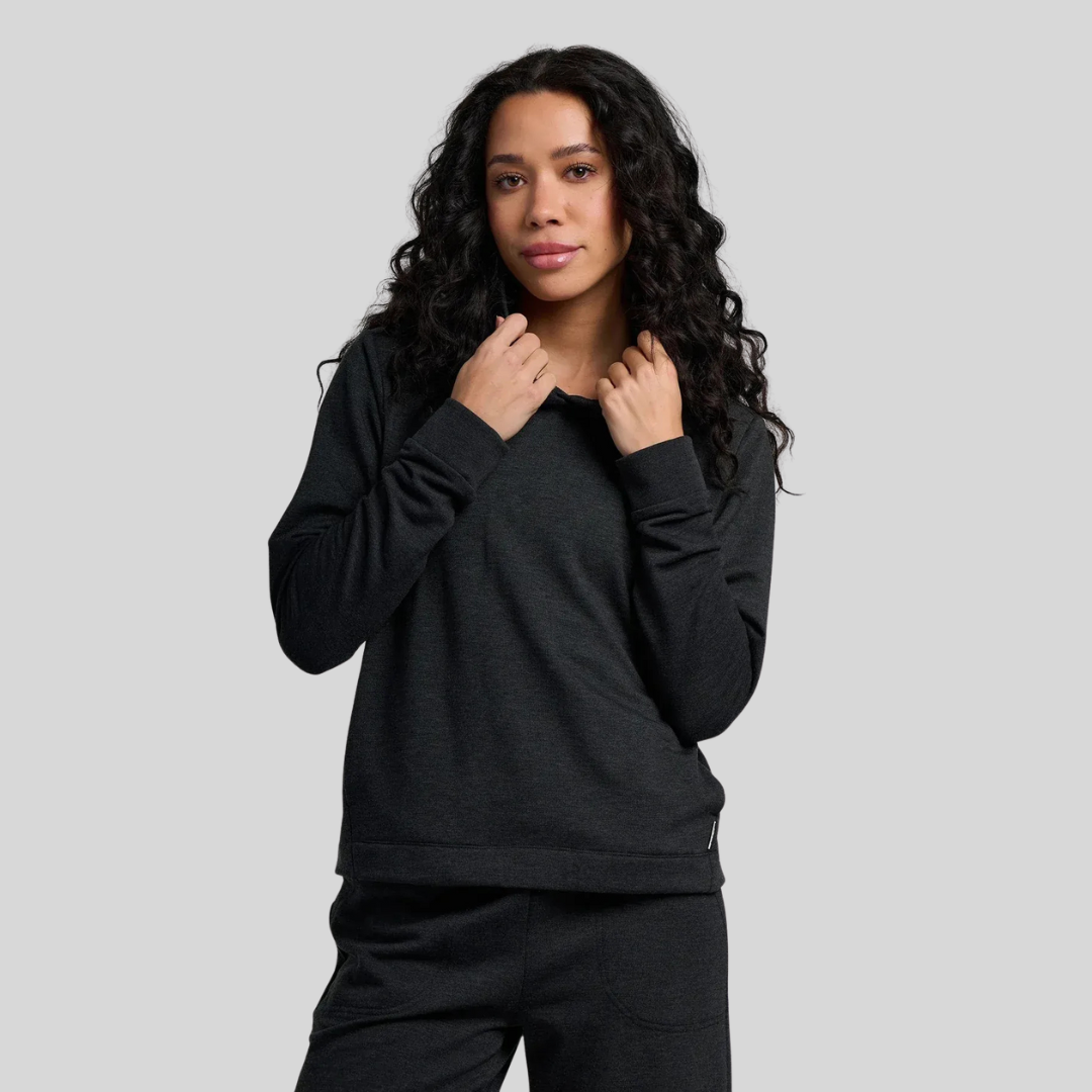 Women's Bamboo Lightweight Fleece Cropped Hoodie