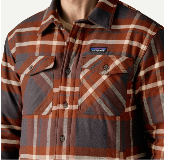 PATAGONIA MENS LIGHTWEIGHT INSULATED FJORD FLANNEL SHIRT