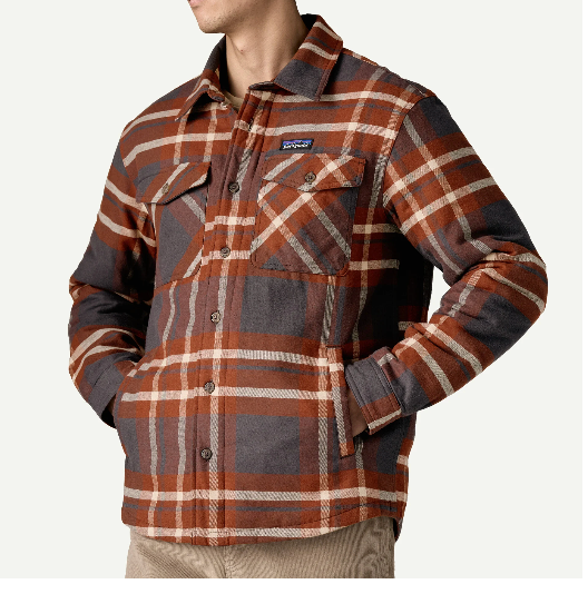 PATAGONIA MENS LIGHTWEIGHT INSULATED FJORD FLANNEL SHIRT