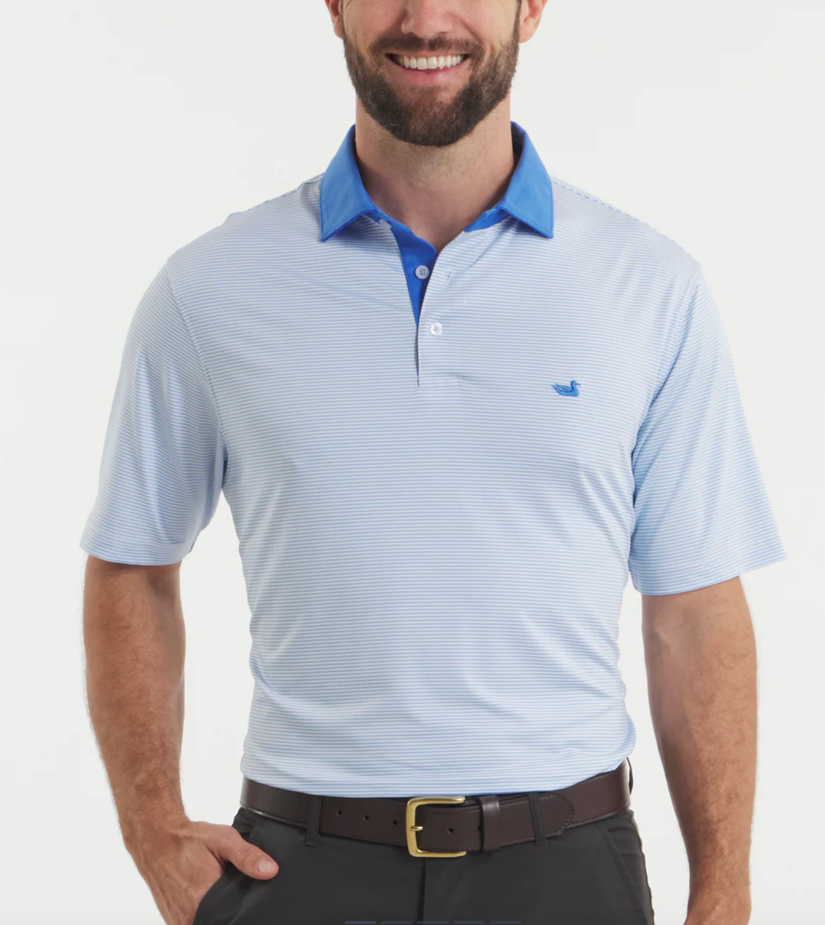 Southern Marsh Men's Bermuda Performance Polo Blue White S