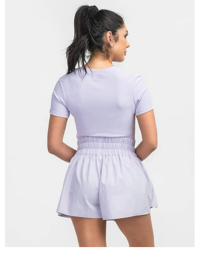 SOUTHERN SHIRT COMPANY CROPPED PERFORANCE TEE- ORCHID PETAL