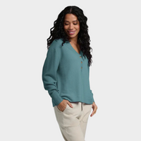 Women's Waffle Long Sleeve Henley